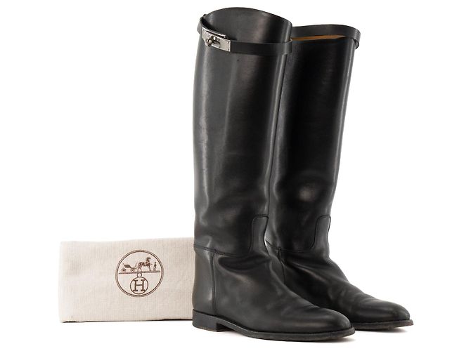HERMÈS - Hermès Jumping Boots in Smooth Black Leather (Size 37) - view 7