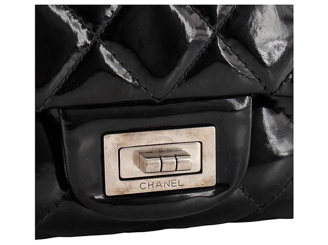 CHANEL - Borsa a tracolla 2.55 large Chanel in pelle vernice nera Nero - vista 5