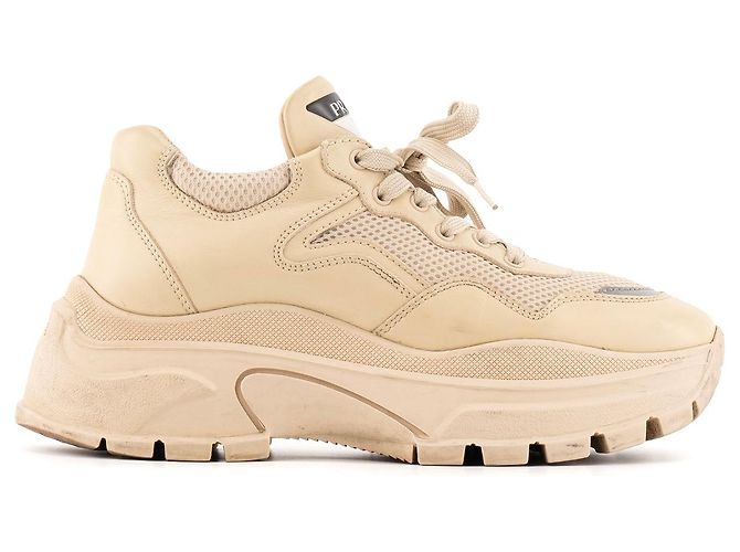 PRADA - Sneakers Centaurus in pelle e tela beige (Taglia 39.5) - vista 2