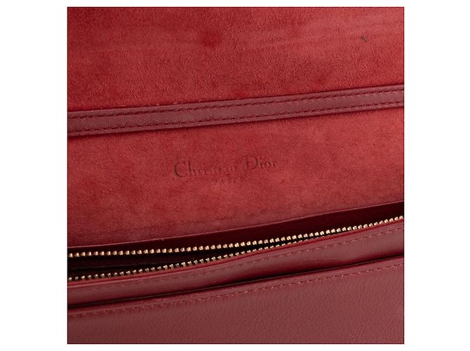 DIOR - Bolsa de Ombro Diorama em Couro Bordô com Estrelas Douradas Bordeaux - vista 8