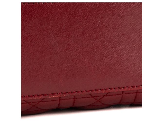 DIOR - Borsa a Spalla Lady Dior Piccola in Pelle Rossa Liscia Rosso - vista 10