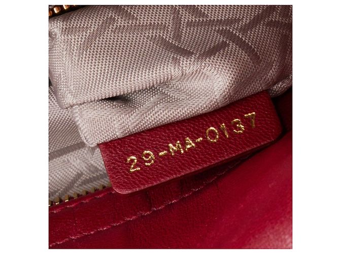 DIOR - Borsa a Spalla Lady Dior Piccola in Pelle Rossa Liscia Rosso - vista 16