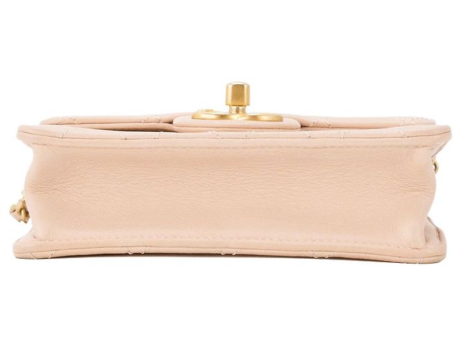 CHANEL - Borsa a tracolla Pearl verticale Chanel in pelle liscia rosa e perle bianche - vista 4