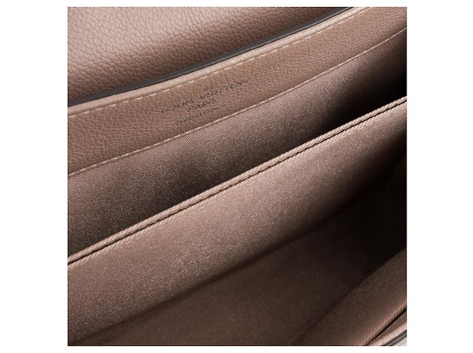 LOUIS VUITTON - Borsa a Spalla Lockme II Louis Vuitton in pelle grigia granulata Beige - vista 10
