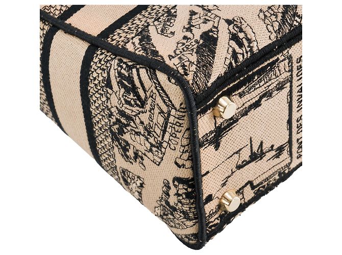 DIOR - Lady D-Lite Plan de Paris Dior Schultertasche aus braunem Canvas Limited Edition - Ansicht 4
