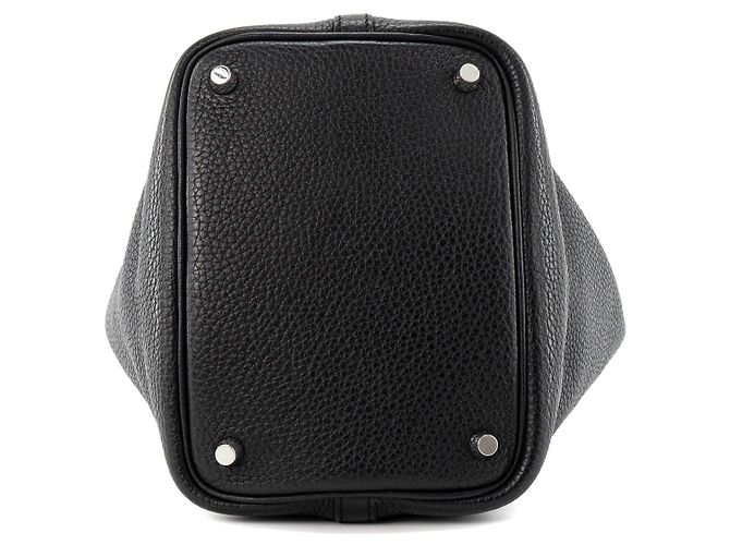 HERMÈS - Borsa Picotin 18 in Pelle Clemence Nera Nero - vista 4