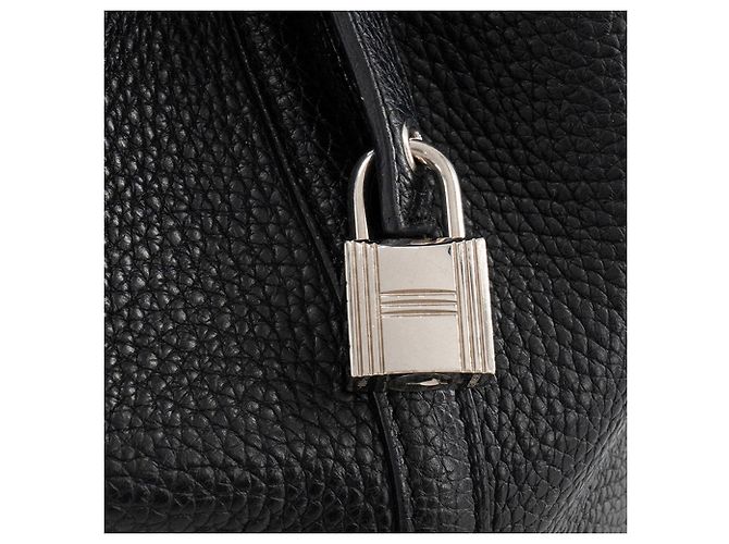 HERMÈS - Borsa Picotin 18 in Pelle Clemence Nera Nero - vista 5