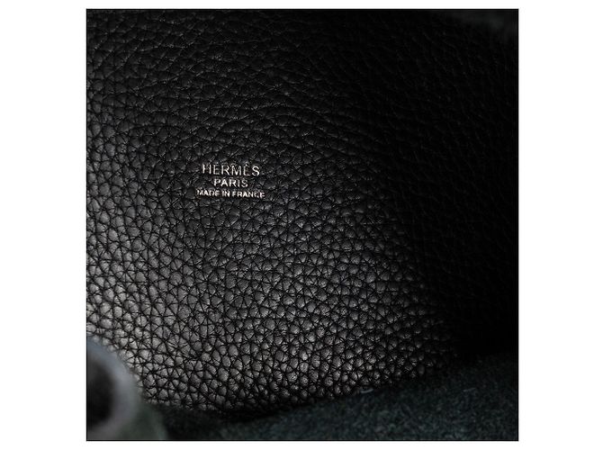 HERMÈS - Borsa Picotin 18 in Pelle Clemence Nera Nero - vista 8