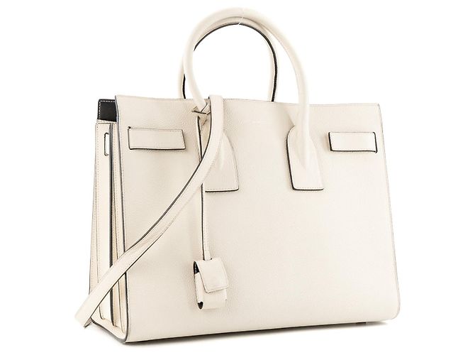 SAINT LAURENT - Borsa Sac de Jour Small Saint Laurent in pelle grana beige - vista 2