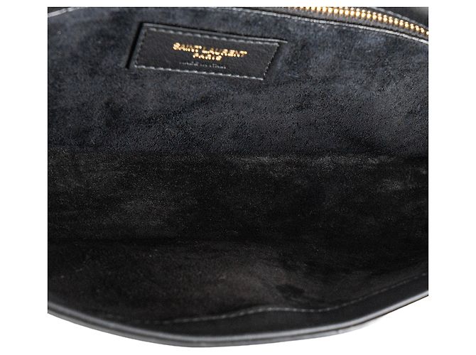 SAINT LAURENT - Borsa a Spalla Kate Saint Laurent in Pelle Verniciata Nera Nero - vista 8