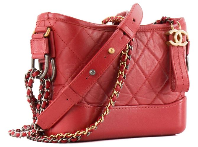 CHANEL - Borsa a Spalla Gabrielle Mini Chanel in Pelle Rossa Rosso - vista 2