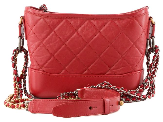 CHANEL - Borsa a Spalla Gabrielle Mini Chanel in Pelle Rossa Rosso - vista 3