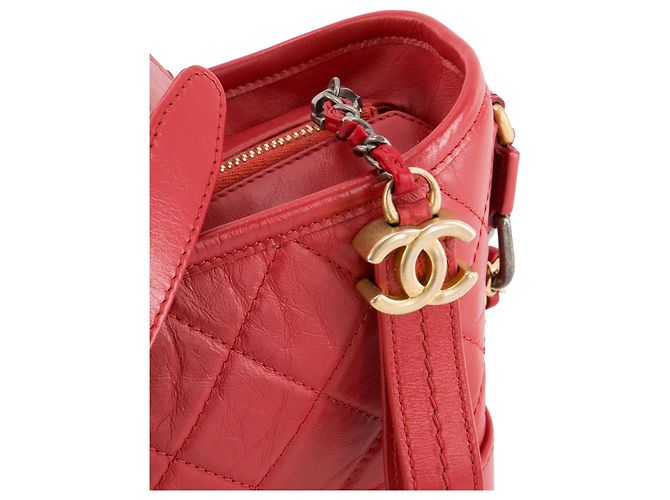 CHANEL - Borsa a Spalla Gabrielle Mini Chanel in Pelle Rossa Rosso - vista 5