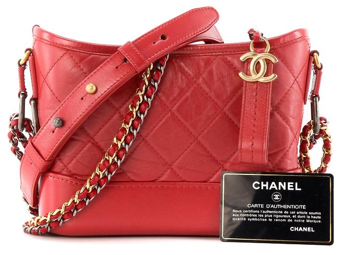 CHANEL - Borsa a Spalla Gabrielle Mini Chanel in Pelle Rossa Rosso - vista 7
