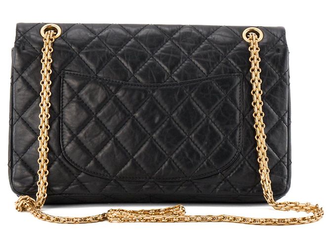 CHANEL - Borsa a tracolla 2.55 Chanel in pelle rugosa nera Nero - vista 3