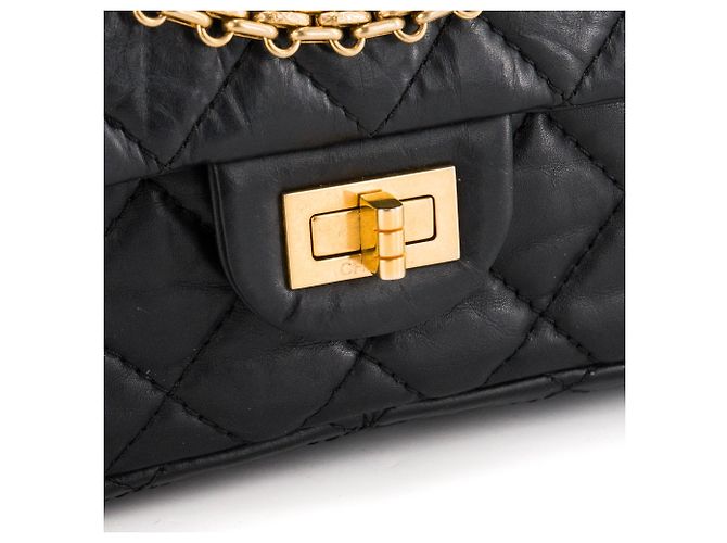 CHANEL - Borsa a tracolla 2.55 Chanel in pelle rugosa nera Nero - vista 5