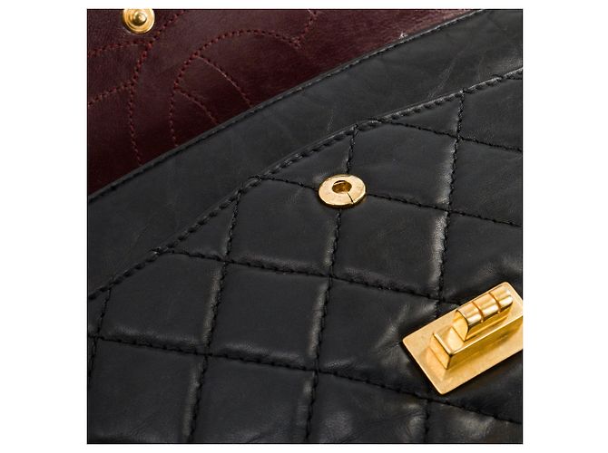 CHANEL - Borsa a tracolla 2.55 Chanel in pelle rugosa nera Nero - vista 6