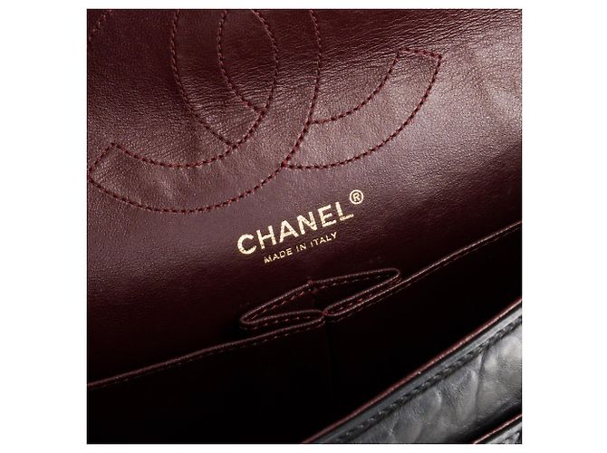 CHANEL - Borsa a tracolla 2.55 Chanel in pelle rugosa nera Nero - vista 7