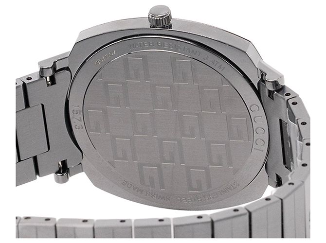 GUCCI - Relógio Grip Gucci com mostrador de aço com padrão GG Cinza - vista 3
