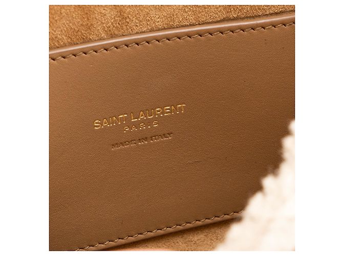 SAINT LAURENT - Borsa a tracolla Kaia Saint Laurent in shearling e camoscio marrone - vista 6