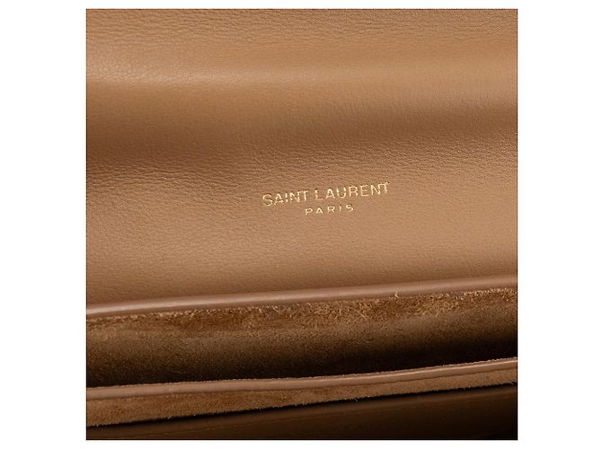 SAINT LAURENT - Borsa a tracolla Kaia Saint Laurent in shearling e camoscio marrone - vista 7