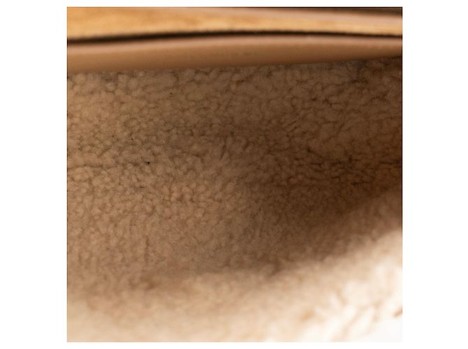 SAINT LAURENT - Borsa a tracolla Kaia Saint Laurent in shearling e camoscio marrone - vista 9
