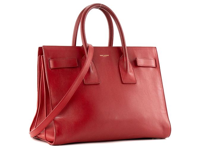 Jour SAINT LAURENT - Small Saint Laurent Tagestasche aus rotem Leder - Ansicht 2