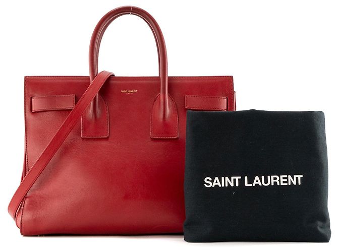 Jour SAINT LAURENT - Small Saint Laurent Tagestasche aus rotem Leder - Ansicht 8