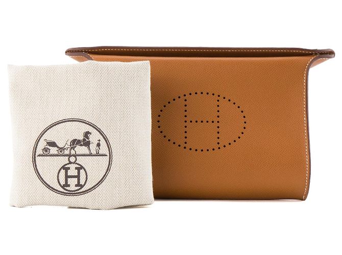 HERMÈS - Borsa a Spalla Hermès in Pelle Epsom Oro Marrone - vista 10