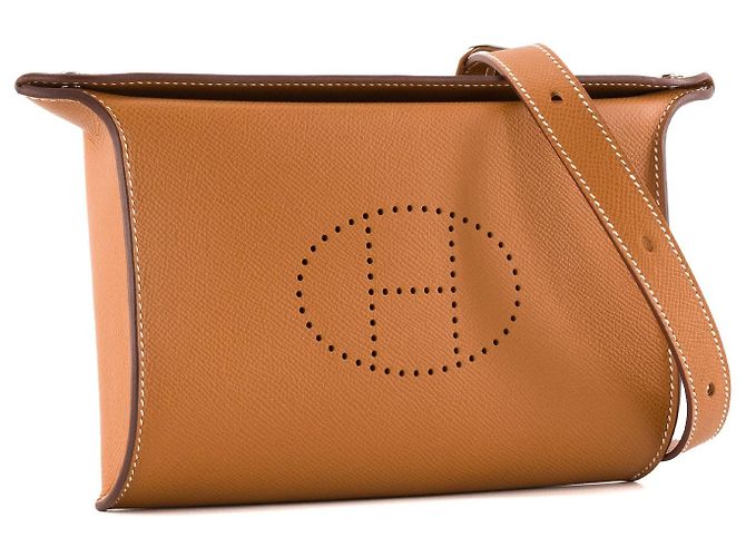HERMÈS - Borsa a Spalla Hermès in Pelle Epsom Oro Marrone - vista 2