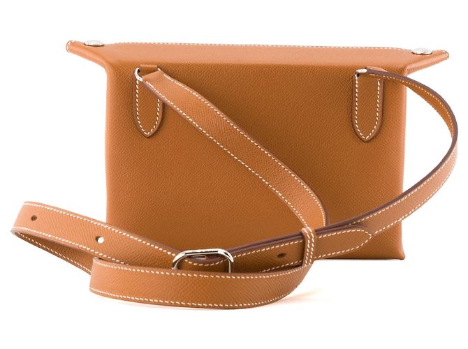 HERMÈS - Borsa a Spalla Hermès in Pelle Epsom Oro Marrone - vista 3