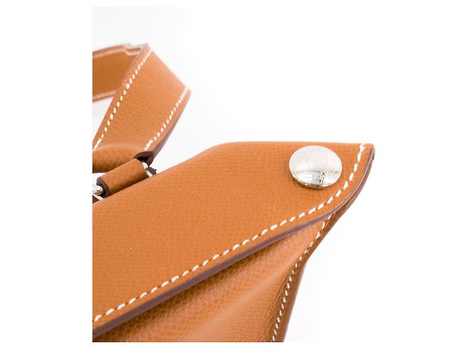HERMÈS - Borsa a Spalla Hermès in Pelle Epsom Oro Marrone - vista 7
