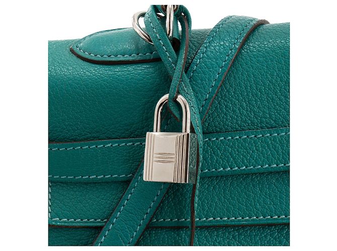 HERMÈS - Kelly 35 Handtasche aus Mysore Ziegenleder Pfauenblau - Ansicht 6