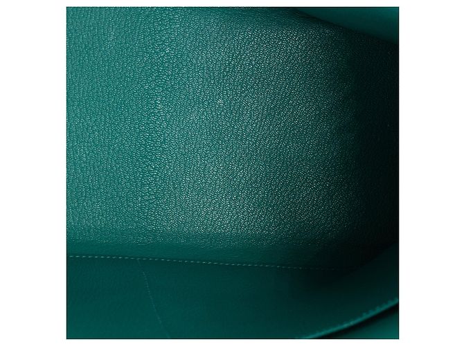 HERMÈS - Kelly 35 Handtasche aus Mysore Ziegenleder Pfauenblau - Ansicht 9