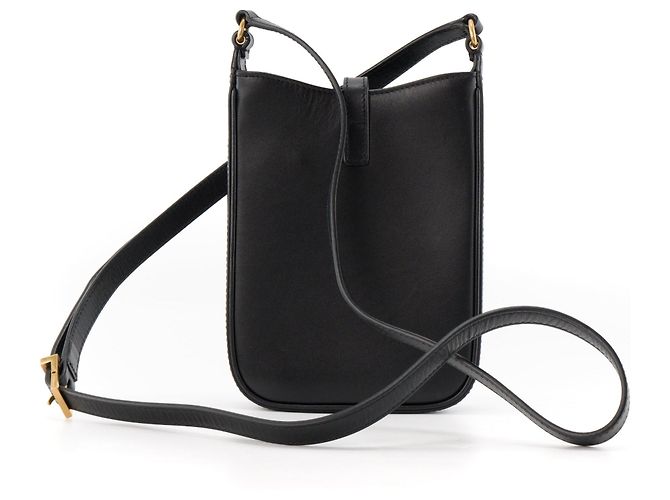 SAINT LAURENT - Borsa a Spalla Verticale 5 a 7 in Pelle Nera Nero - vista 3