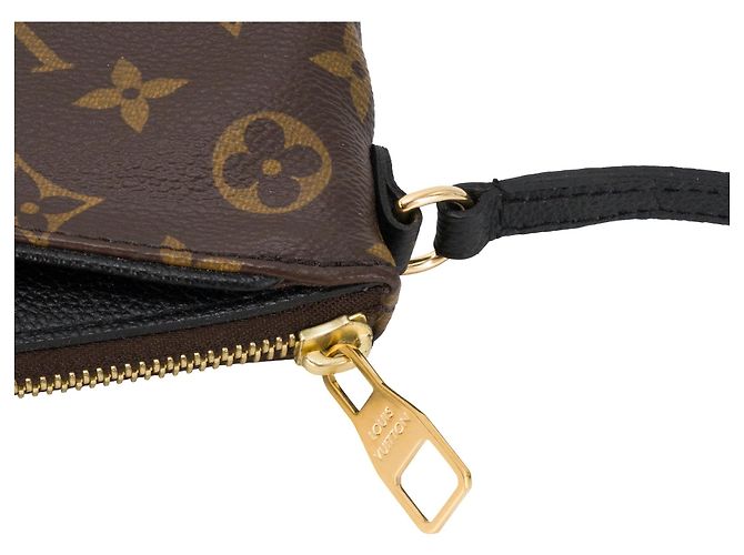 LOUIS VUITTON - Borsa a tracolla Pallas Louis Vuitton in tela monogrammata e pelle nera Marrone - vista 8