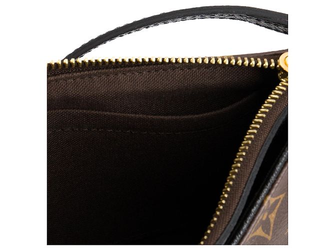 LOUIS VUITTON - Borsa a tracolla Pallas Louis Vuitton in tela monogrammata e pelle nera Marrone - vista 9