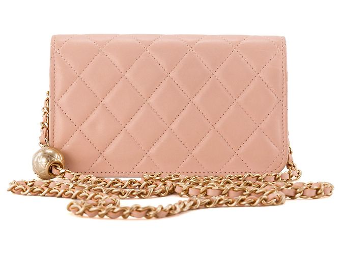 CHANEL - Borsa a tracolla Wallet On Chain Chanel in pelle liscia rosa - vista 3
