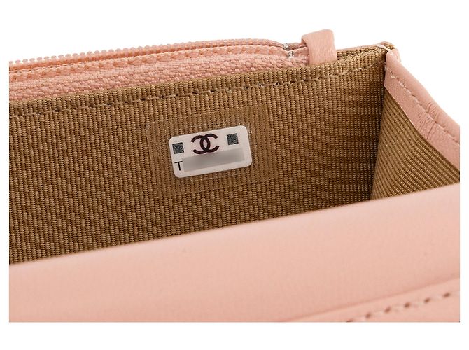 CHANEL - Borsa a tracolla Wallet On Chain Chanel in pelle liscia rosa - vista 9