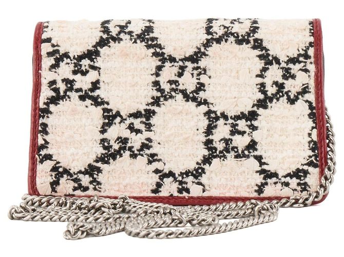 GUCCI - Bolso bandolera Mini Dionysus Gucci en tweed blanco y cuero rojo Roja - vista 3