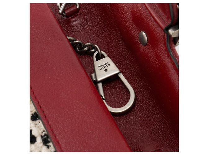 GUCCI - Bolso bandolera Mini Dionysus Gucci en tweed blanco y cuero rojo Roja - vista 7