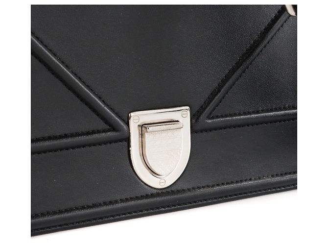DIOR - Borsa a Spalla Diorama in Pelle Liscia Nera Nero - vista 5