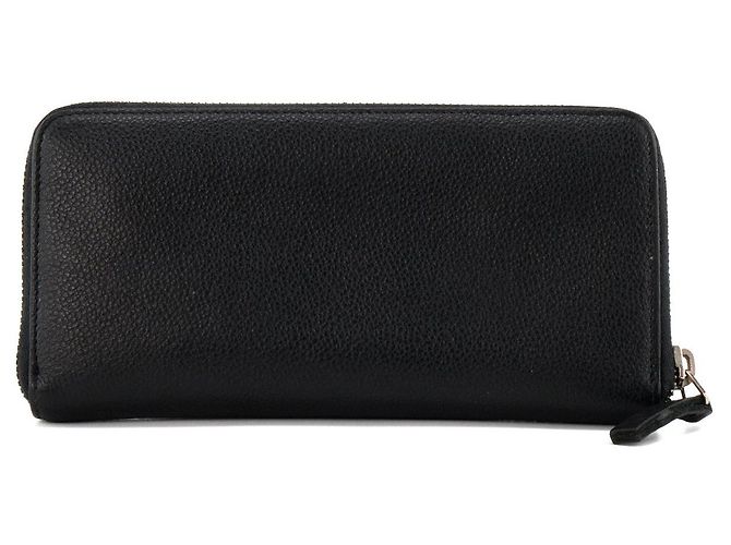 SAINT LAURENT - Portafoglio con zip Saint Laurent in pelle granulata nera Nero - vista 2