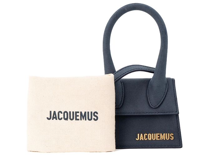 JACQUEMUS - Borsa a spalla Le chiquito Jacquemus in nubuck blu - vista 6