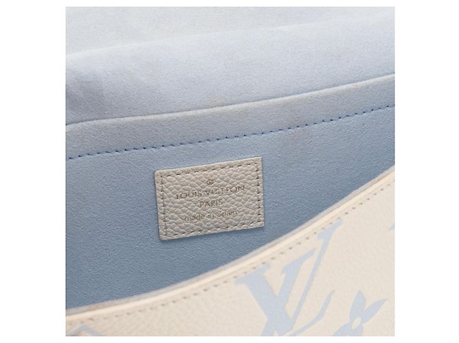 LOUIS VUITTON - Pochette Félicie Louis Vuitton in pelle goffrata bianca e azzurra Bianco - vista 6
