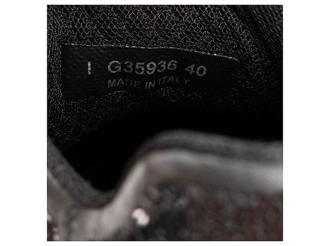 CHANEL - Sneakers CC Chanel in paillettes e pelle nera liscia (Taglia 40) - vista 6