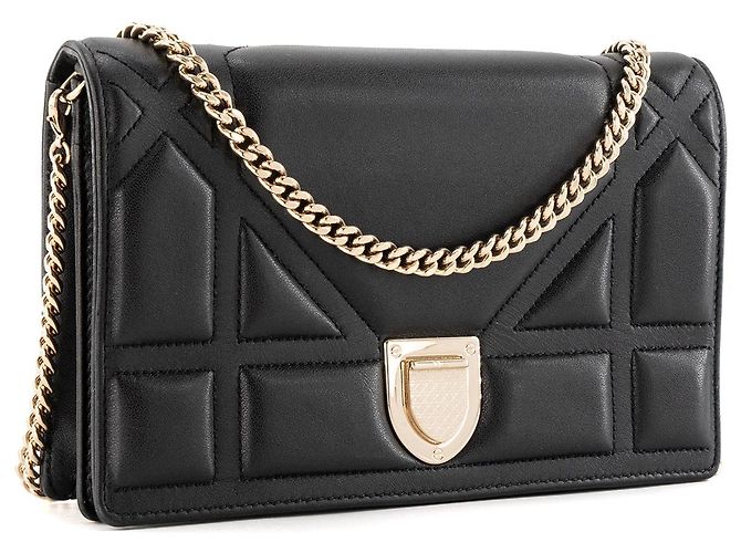 DIOR - Borsa a Spalla Diorama in Pelle Nera Liscia Nero - vista 2