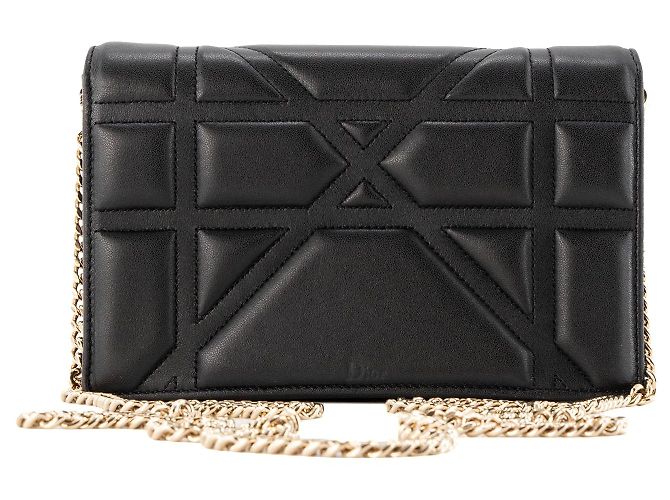 DIOR - Borsa a Spalla Diorama in Pelle Nera Liscia Nero - vista 3