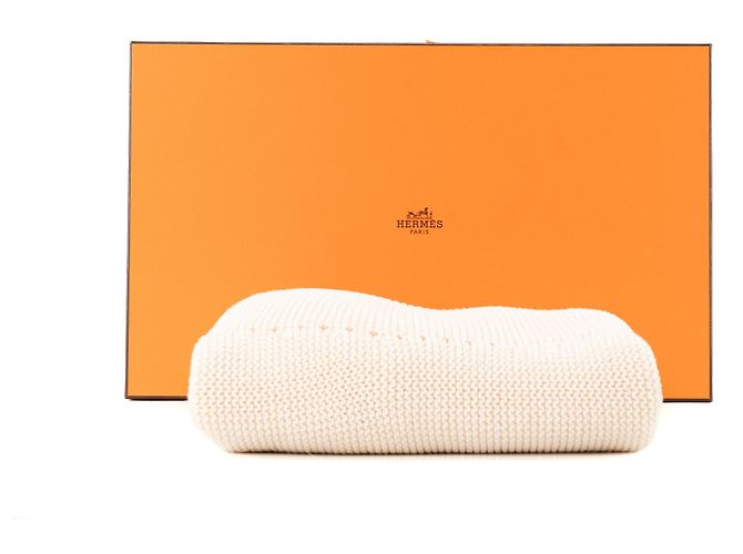 HERMÈS - Suéter Hermès de punto circular de algodón marfil (T34) Blanco - vista 5