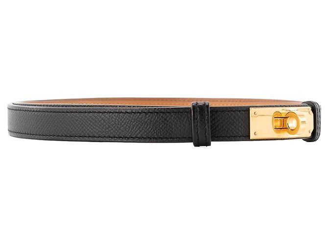 HERMÈS - Kelly Gürtel 18 Hermès aus schwarzem Epsom-Leder - Ansicht 2